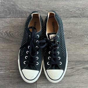 Converse Black and White Studded Sneakers